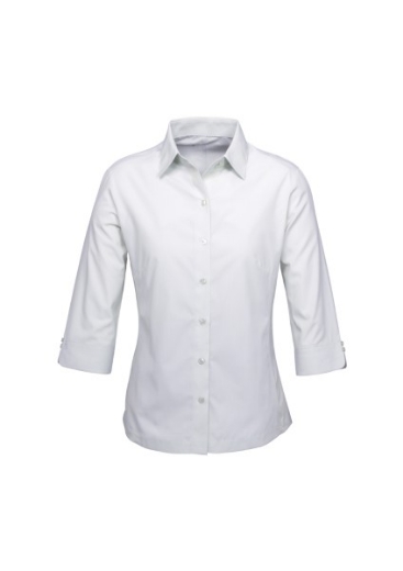 Picture of Biz Collection Ladies Ambassador Stripe Shirt 3/4 Sleeve 75% Polyester 25% Cotton, yarn dyed